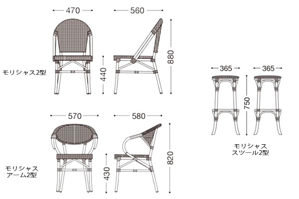 モリシャス寸法図