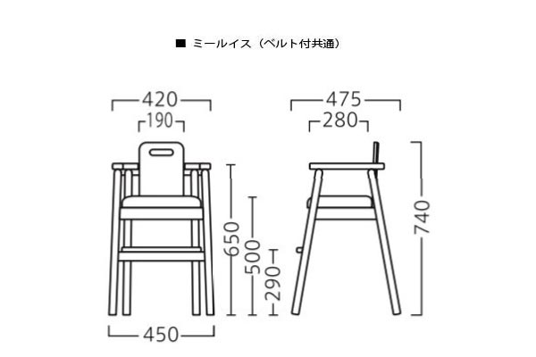 ミールイス・ベビーイス寸法図