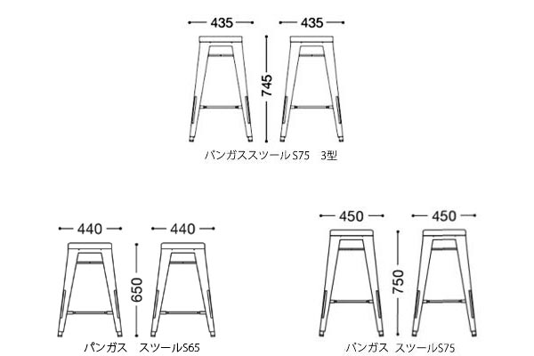 パンガスS75寸法図