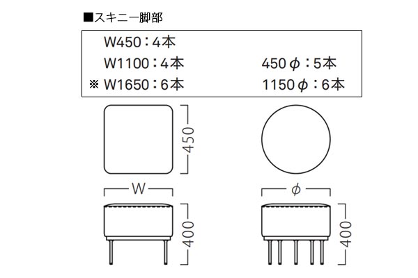 スキニー寸法図
